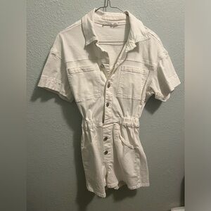 White denim jumpsuit
